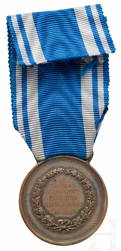 Medaille "Al Valore di Marina" für Sergeant ThomasBronze, reliefiert, schauseitig das Savoyer Wappen - Image 2 of 2