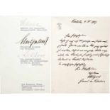 Vier Original-Autografen von Generalen und Heerführern des 1. WeltkriegsDie Unterschriften wurden