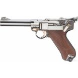 Mauser 06/73, Mod. SportKal. 9mm Luger, Nr. 11.010476, Nummerngleich. Spiegelblanker, dicker Lauf,