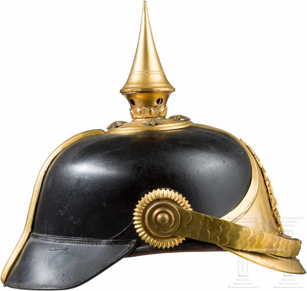 Helm M 1886 für Offiziere der KavallerieGlocke aus geschwärztem Leder, abnehmbare Spitze auf - Image 2 of 3