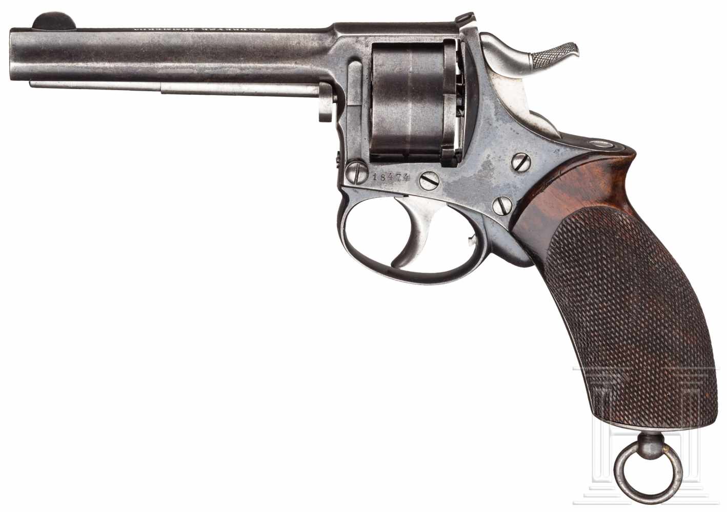 Unbekannter Revolver F.v. Dreyse, Sömmerda, Prototyp oder Versuch, um 1880Kal. 9,5 mm, Nr. 18474,