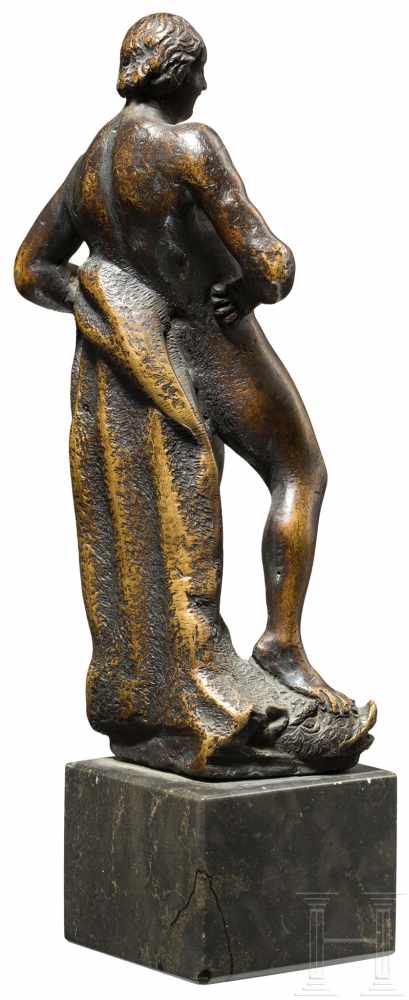 Bronze-Figurine des Herkules, Italien, 17. Jhdt.Bronze mit schöner Alterspatina. Darstellung des - Image 3 of 3