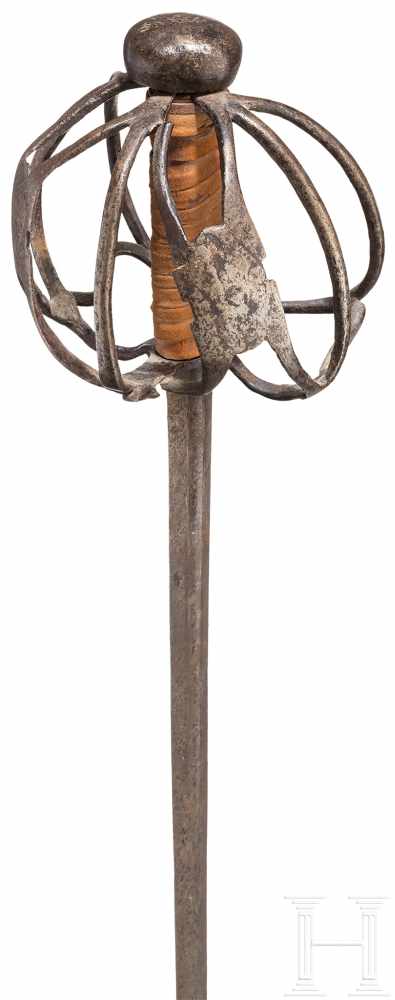 Korbschwert, Schottland, um 1680Zweischneidige Klinge mit linsenförmigem Querschnitt, im oberen - Image 4 of 4