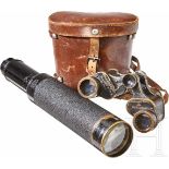 Binoculars and a MonocularBinoculuars given as prize, with inscriptions "Ost deutsch Wettfliegen