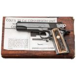 Colt Conversion, im KartonKal. .22 l.r., Nr. 70L07603, Blanker Lauf, Länge 5". Zehnschüssig.