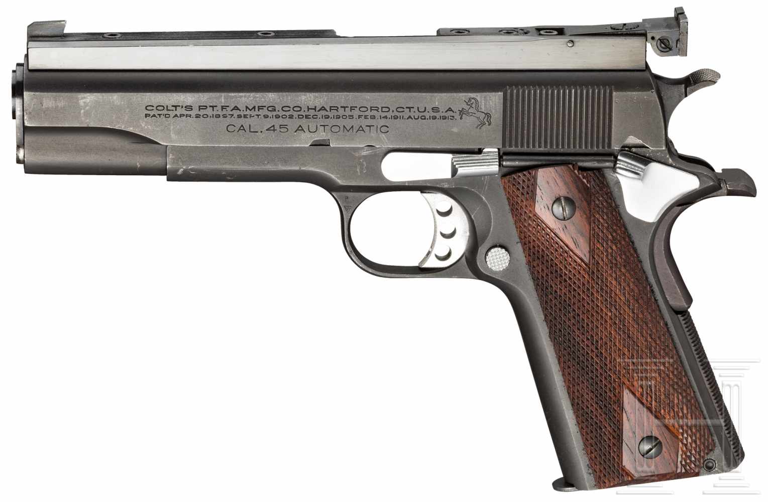 Colt Government Modell, getuned, mit MagazinhalterKal. .45 ACP, Nr. C194759, Blanker Lauf.