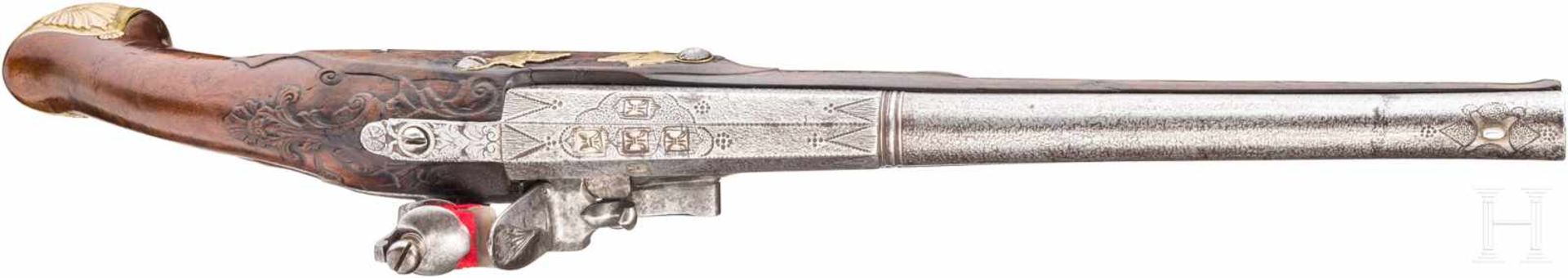 Luxus-Steinschlosspistole aus der Gewehrkammer der Herzöge von Sachsen-Weimar auf Schloss - Bild 3 aus 3