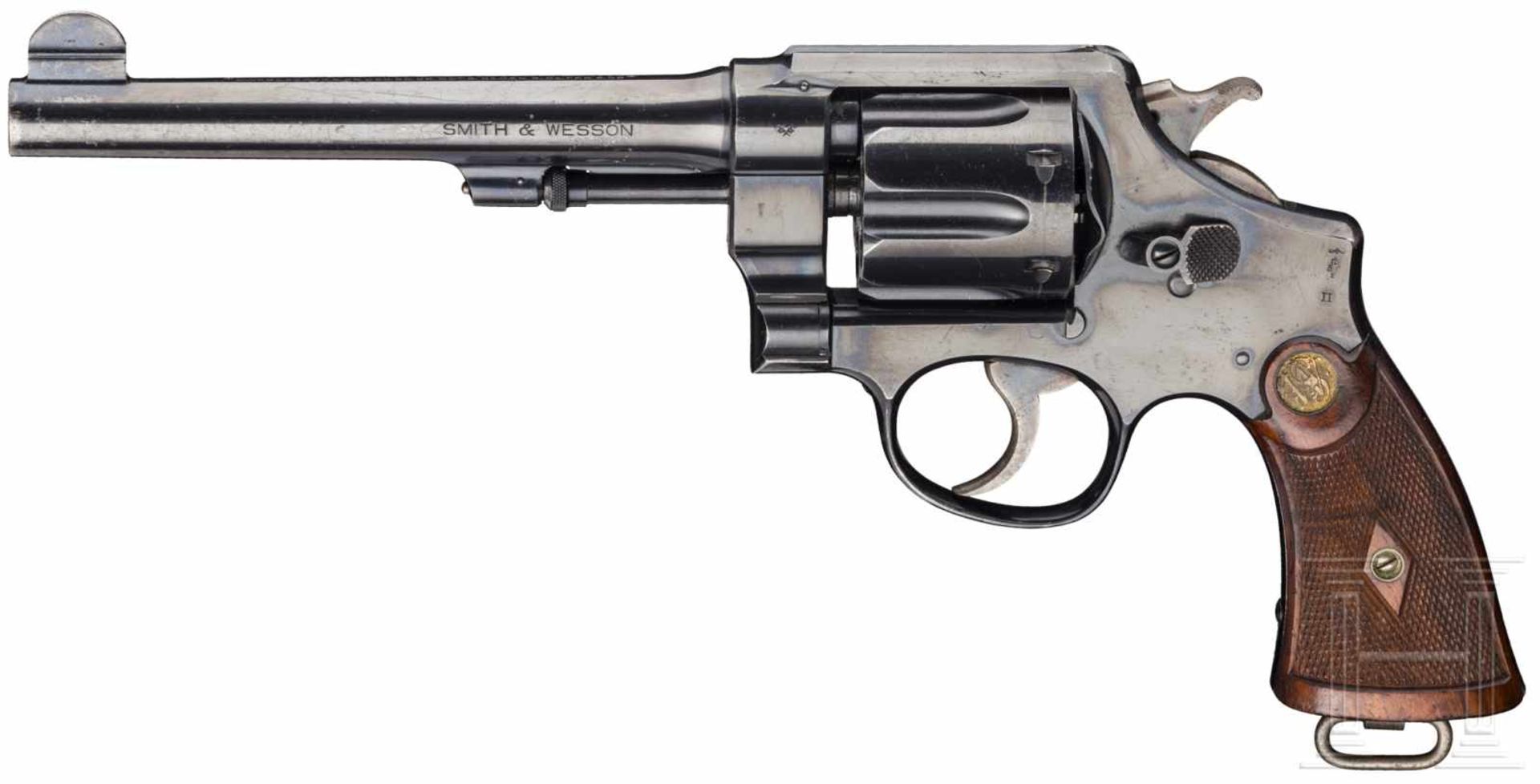 Smith & Wesson .44 Hand Ejector 1st Model (Model of 1908)Kal. .455 Mark II, Nr. 8106, Nummerngleich.