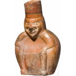 Figurengefäß, Peru, Moche-Kultur, 300 v. Chr. - 700 n. Chr.Figurengefäß in Form eines hockenden,