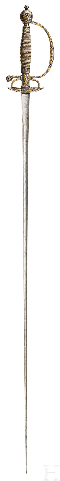 Eisengeschnittener und durchbrochen gearbeiteter Galadegen, Frankreich, um 1720Schlanke, gekehlte - Image 2 of 4