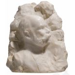 Kaiser Franz Joseph I. von Österreich - Alabaster-Profilbüste des KaisersWeißer Alabaster.