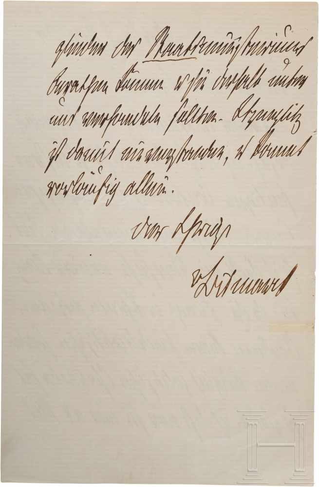 Otto von Bismarck (1815-98) - eigenhändig verfasster, signierter Brief als preußischer - Image 2 of 2