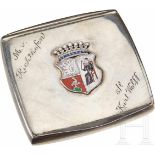 Manfred Freiherr von Richthofen - a cigarette caseSilver plated cigarette case with smooth metal