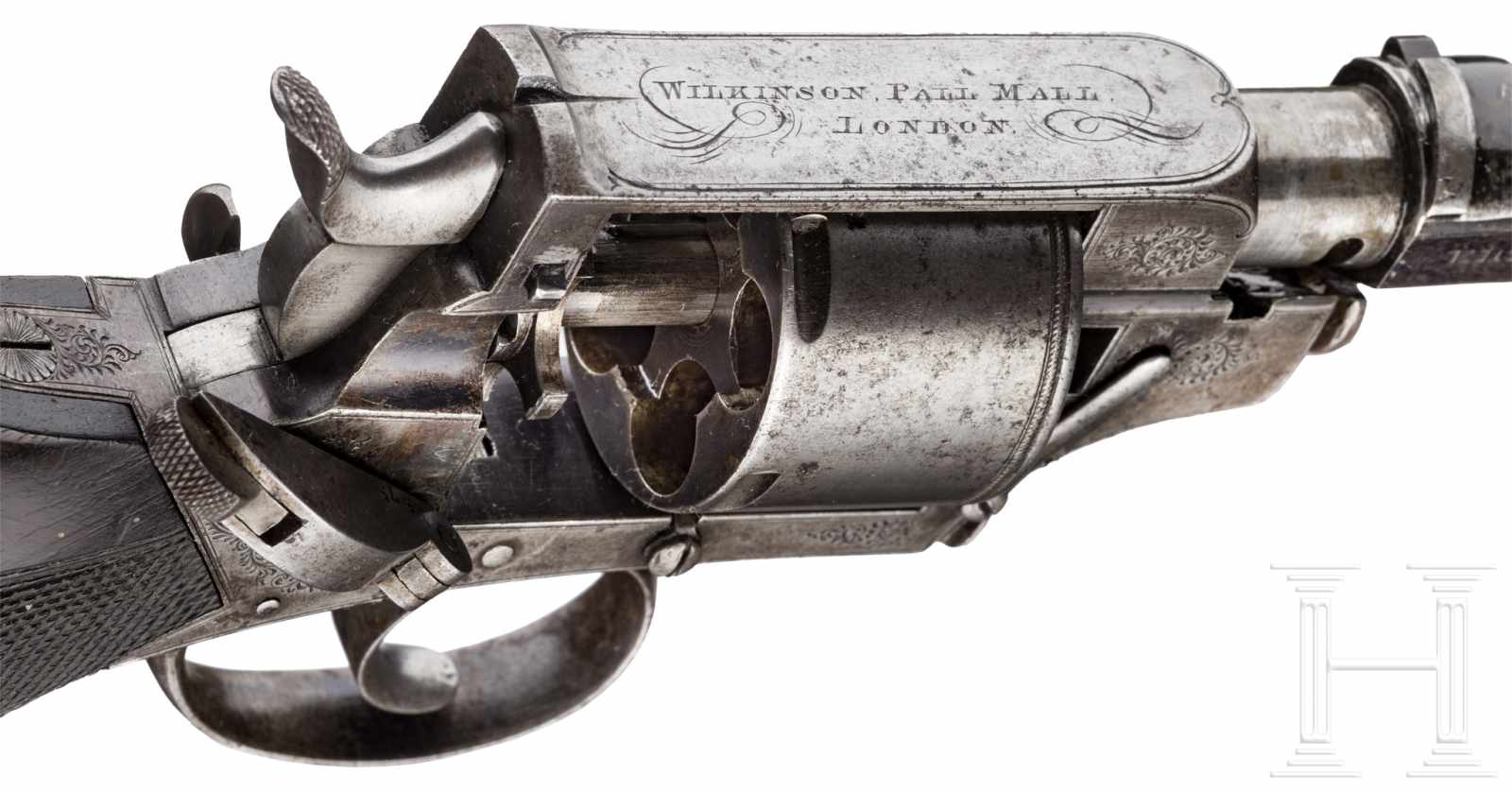 Selbstauszieher-Revolver J. Thomas, Birmingham, um 1870Kal. .450 CF, Nr. 616, Fünffach gezogener, - Image 4 of 4