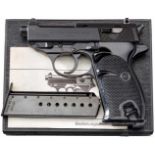 Walther P 38 k, in BoxKal. 9 mm Luger, Nr. 502238, Kal. 9 mm Luger, Nr. 502238. Blanker Lauf,