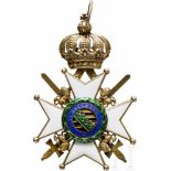 Sachsen-Ernestinischer Hausorden - Komturkreuz mit SchwerternTypisches Ordenskreuz aus der