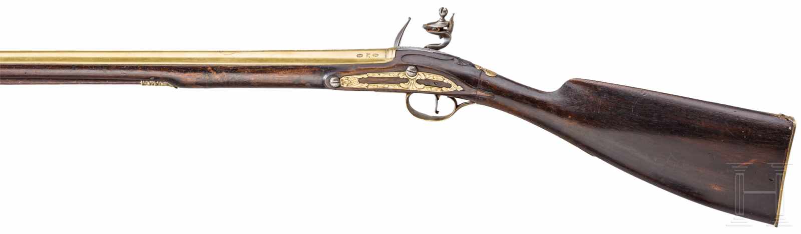 Kutschergewehr mit Messinglauf, Thomas Gibson, London, um 1780Glatter Messinglauf mit leicht - Image 2 of 2