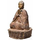 Eiserner Buddha, China, um 1600Eiserner Buddha im Lotussitz, die Hände im Anjali Mudra, auf einem