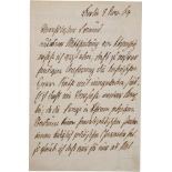 Otto von Bismarck (1815-98) - eigenhändig verfasster, signierter Brief als preußischer