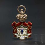 Jeton des 85. Wiborgsky Regiments, Russland, datiert 1892Gold, teils emailliert, kleine Diamanten.