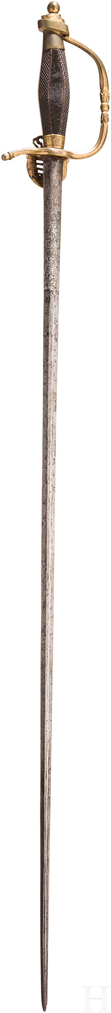 Galadegen, Sachsen, 18. Jhdt.Zweischneidige, beidseitig gegratete Stichklinge mit jeweils ornamental - Image 2 of 3