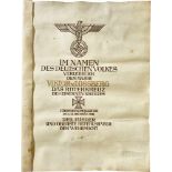 Major Viktor von Loßberg - an award document to the Knight's Cross of the Iron Cross 1939Large,