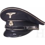 An Allgemeine SS visor for enlisted men/NCOsFine black woollen top and centre band, white woollen