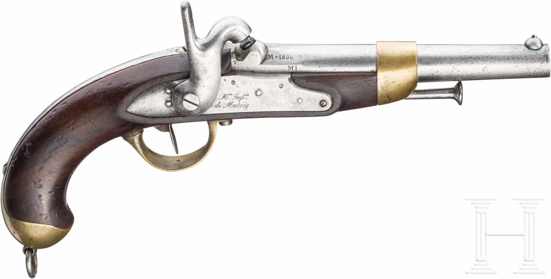 Kavalleriepistole M 1822 T bis neufGezogener Lauf im Kaliber 18 mm, Seele leicht rau, über der
