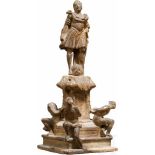 Miniatur-Denkmal "Quattro Mori", Livorno, um 1800Zweiteilig gearbeitete Miniatur aus Alabaster mit