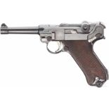 Pistole 08, DWM 1915, mit KoffertascheKal. 9 mm Luger, Nr. 2422i, Nummerngleich inkl. Schlagbolzen
