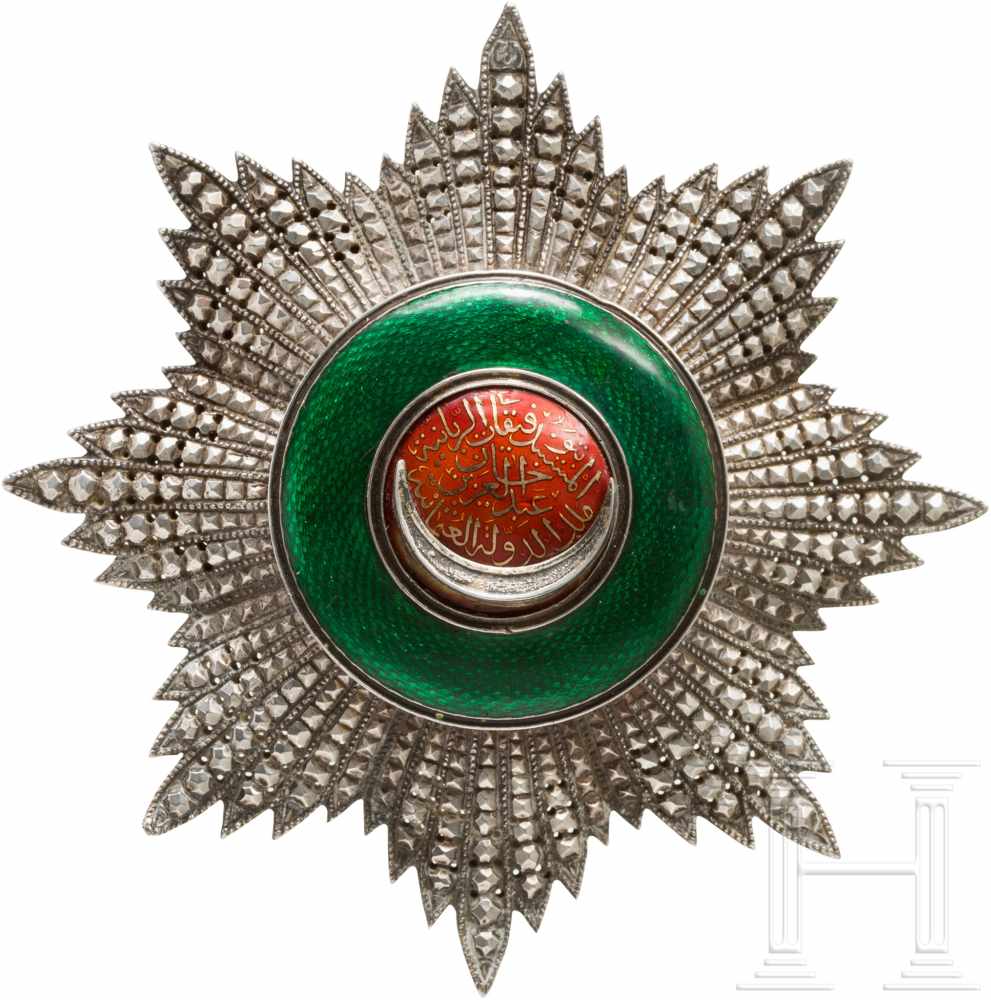 Osmanje-Orden (Nisan-i Osmani) - Bruststern 1. Klasse (Großkreuz)Silber, teils vergoldet, transluzid