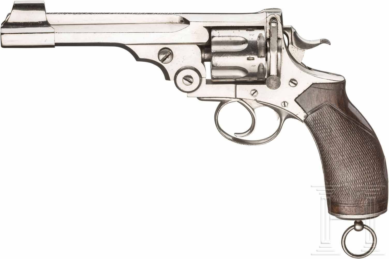 Webley Wilkinson Second Model Large Hinge Pattern 1888, vernickeltKal. .455 Webley, Nr. 10520,