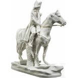 Napoleon zu Pferd, Porzellanmanufaktur Scheibe-Alsbach, 20. Jhdt.Weißes, glasiertes Porzellan, an