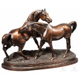 "Liebesspiel der Pferde", Gießerei Mägdesprung, um 1890Eisenguss bronziert, die Pferdefiguren
