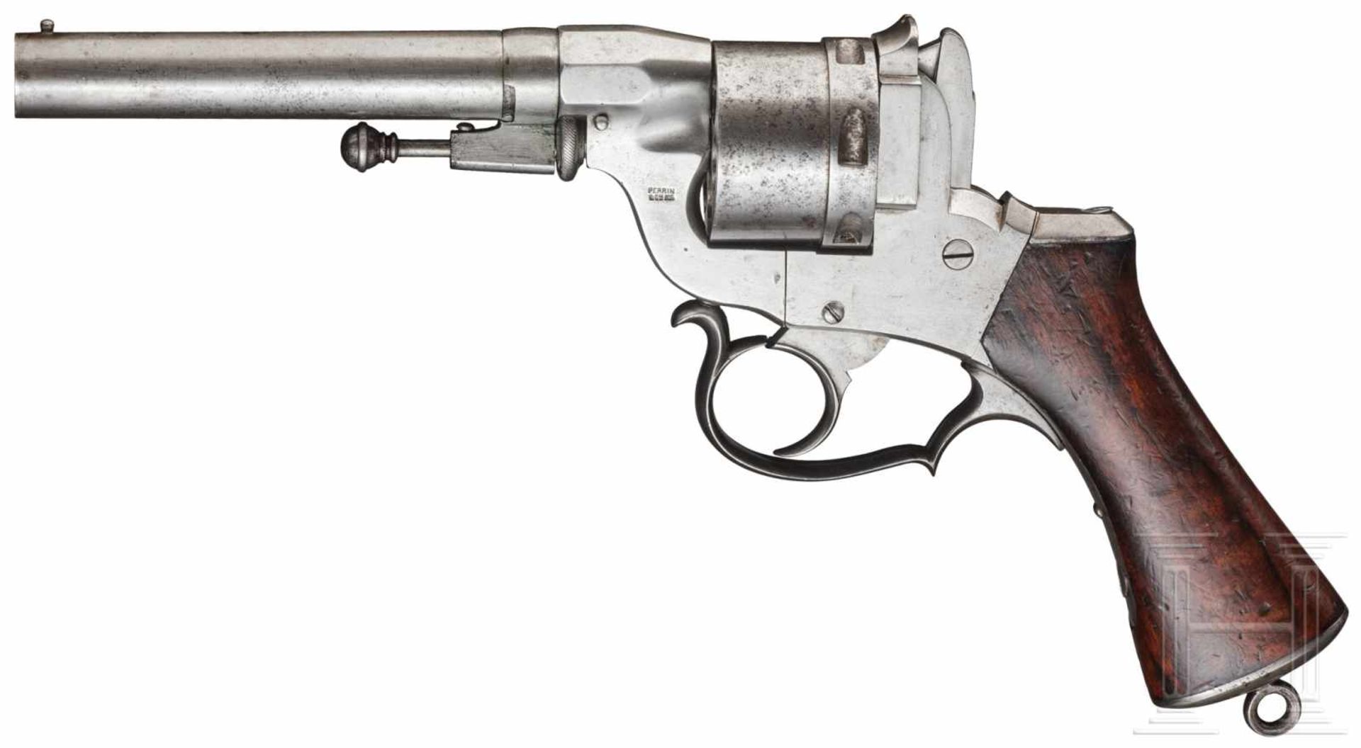 Revolver Perrin Mod. 1862, Versuch der frz. ArmeeKal. 12 mm Dickrand, Nr. 866, Nummerngleich.