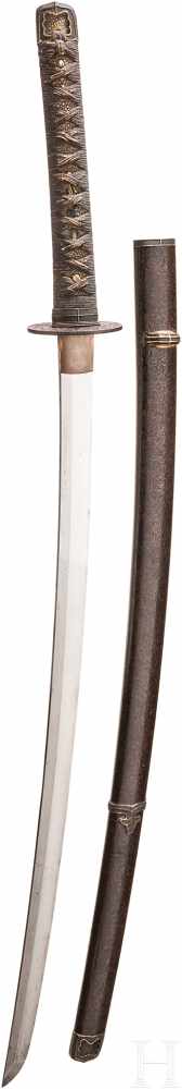 Handachi-Katana, Japan, um 1670Klinge Shinogi Tsukuri, Chu Kissaki, Torii Zori, Hada verputzt.