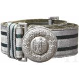 A Parade Belt and Buckle for Officers of the ArmySilver-aluminium brocade dress belt and buckle