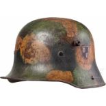 A Steel Helmet M16 CamouflageA "blotch" pattern camouflage finish (no black lines) in green, ochre