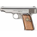 Pistole Ortgies, BehördenausführungKal. 9 mm Brown. kurz, Nr. 1491, Nummerngleich, S/N hier auf