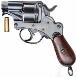 Gaspatronen-Revolver Mod. 1873, J.F.J. Bar DelftKal. 9,4 mm Gas, Nr. 8317, Nummerngleich. Blanker,