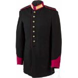 Uniformrock für Mannschaften der Palatingarde, um 1935Feines schwarzes Wolltuch mit violetten