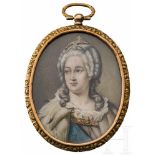 Zarin Katharina die Große (1729-96) - Miniaturportrait auf Elfenbein, Russland, 19. Jhdt.Gouache und