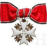 Deutscher Adlerorden - Verdienstkreuz 1. StufeHalskreuz an akanthusverzierter Öse aus weiß