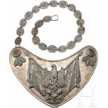 A Gorget Model 1936 for Flag Bearers of the ArmyKidney-shaped, convex, silvered shield with screw-