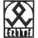 Erbhof-ErkennungszeichenDurchbrochen ausgeführte Eisengusstafel mit Odalrune und gotischer