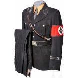 An Allgemeine SS Service Uniform and Overcoat for SS members, SS-Fußstandarte 122, StrassburgService