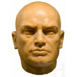 Benito Mussolini - Portraitbüste aus WachsÜberlebensgroßer, hautähnlicher Wachskopf (hohl), innen