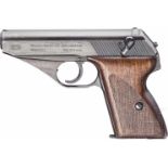 Mauser Mod. HSc, mit TascheKal. 7,65 mm Brown., Nr. 838275, Nummerngleich. Fast blanker Lauf.