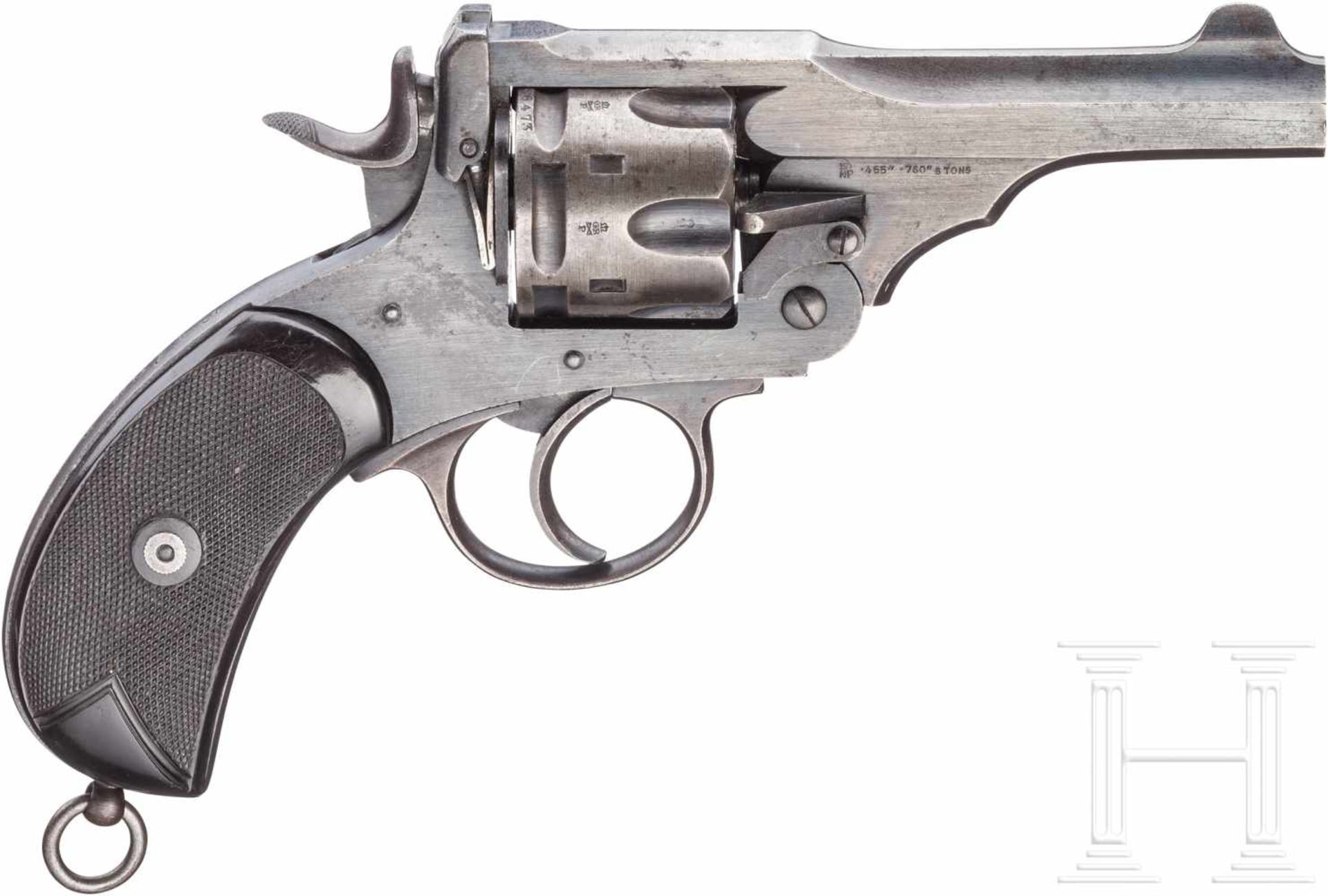 Webley Mark V Service Revolver 1913Kal. .455 Webley, Nr. 136473, Nummerngleich. Blanker Kipplauf, - Bild 2 aus 2