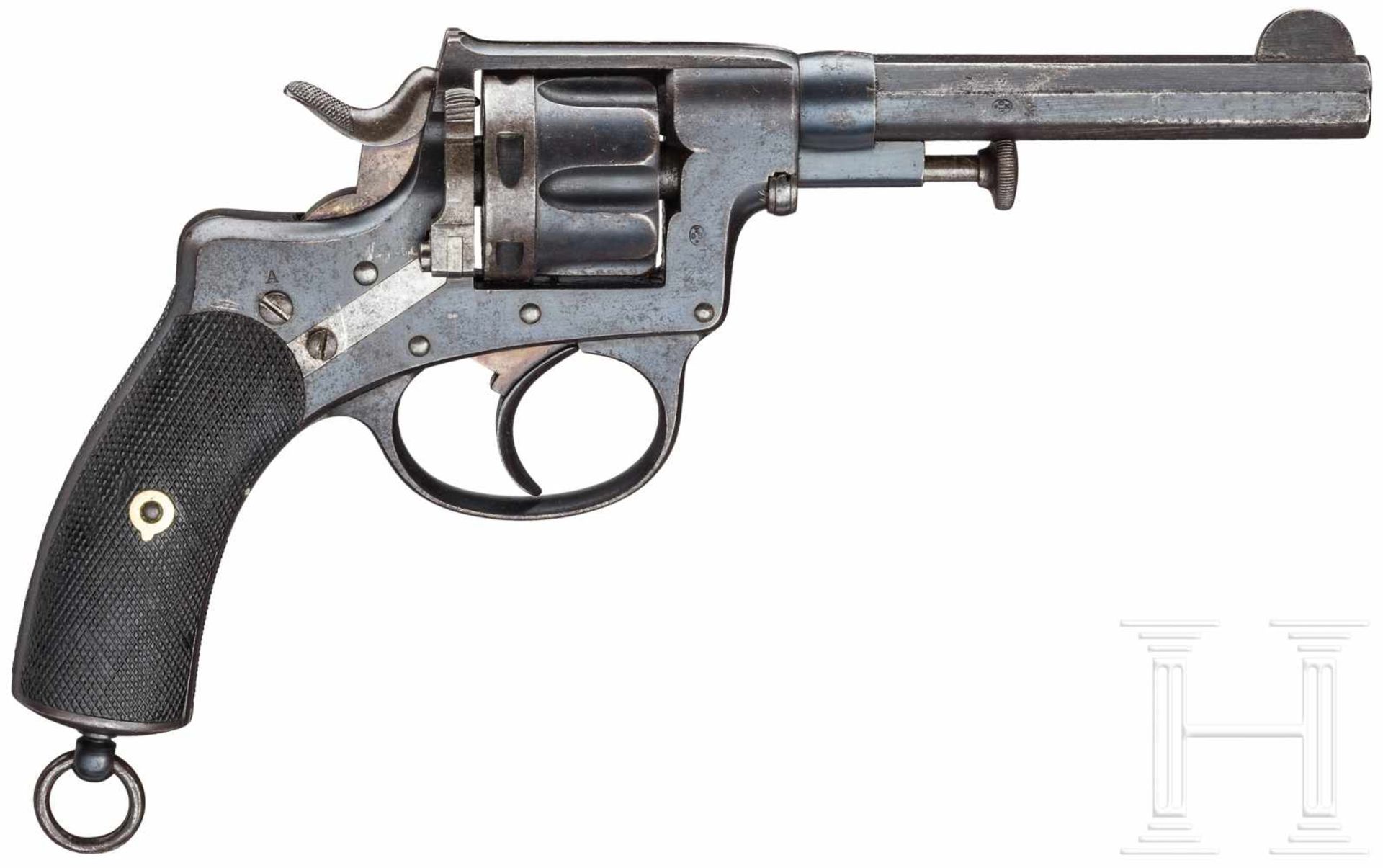 Offiziersrevolver Nagant Mod. 1878, geändertKal. 9 mm Nagant, Nr. 3286, Blanker Oktagonallauf mit - Bild 2 aus 2